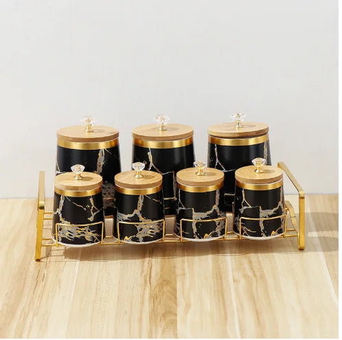 Keramik Aufbewahrungsgläser – Modern Marmor mit Deckel