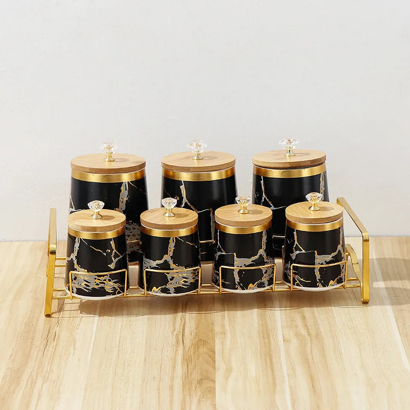 Keramik Aufbewahrungsgläser – Modern Marmor mit Deckel
