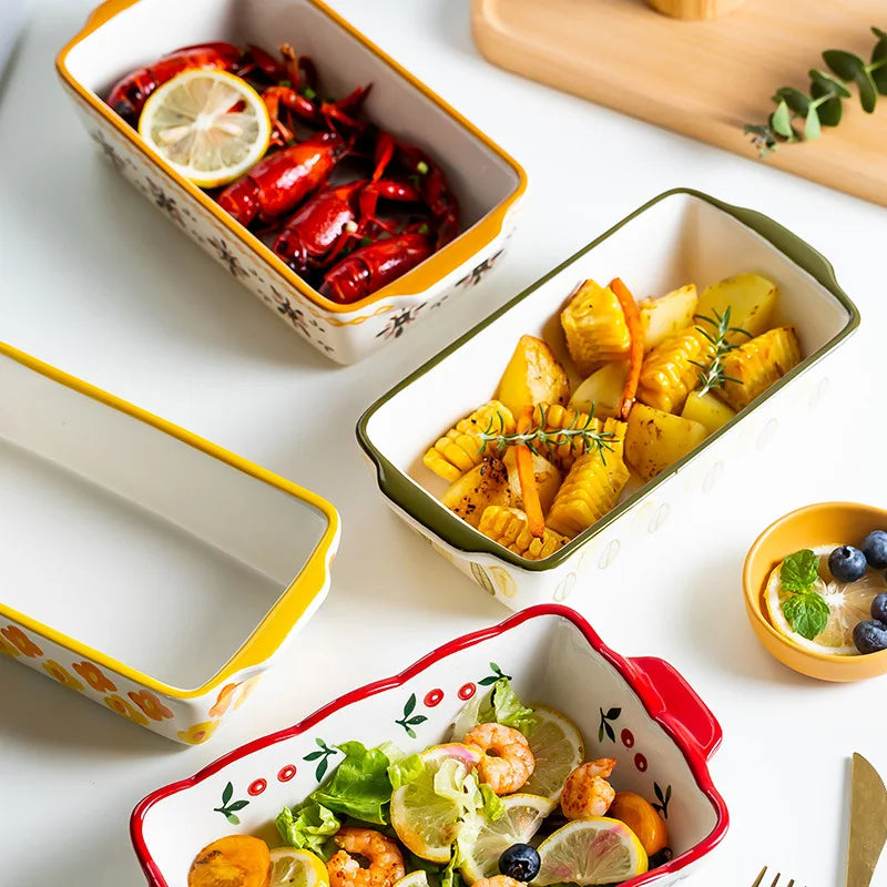 Keramik Backform – Blumen, Oval/Rechteck – Vielseitig