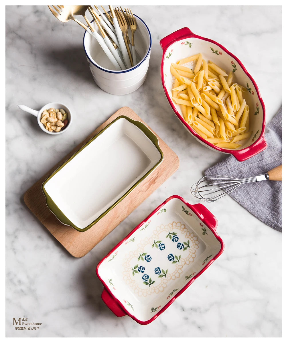 Keramik Backform – Blumen, Oval/Rechteck – Vielseitig