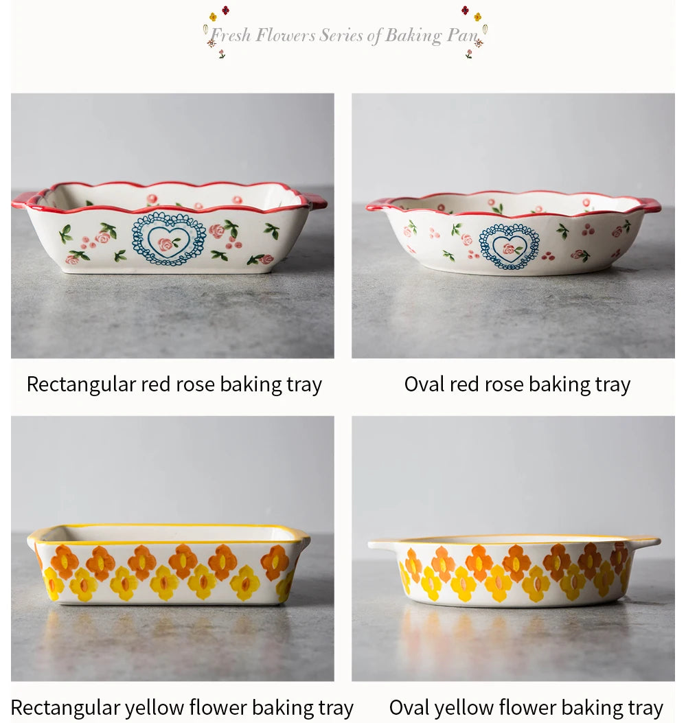 Keramik Backform – Blumen, Oval/Rechteck – Vielseitig