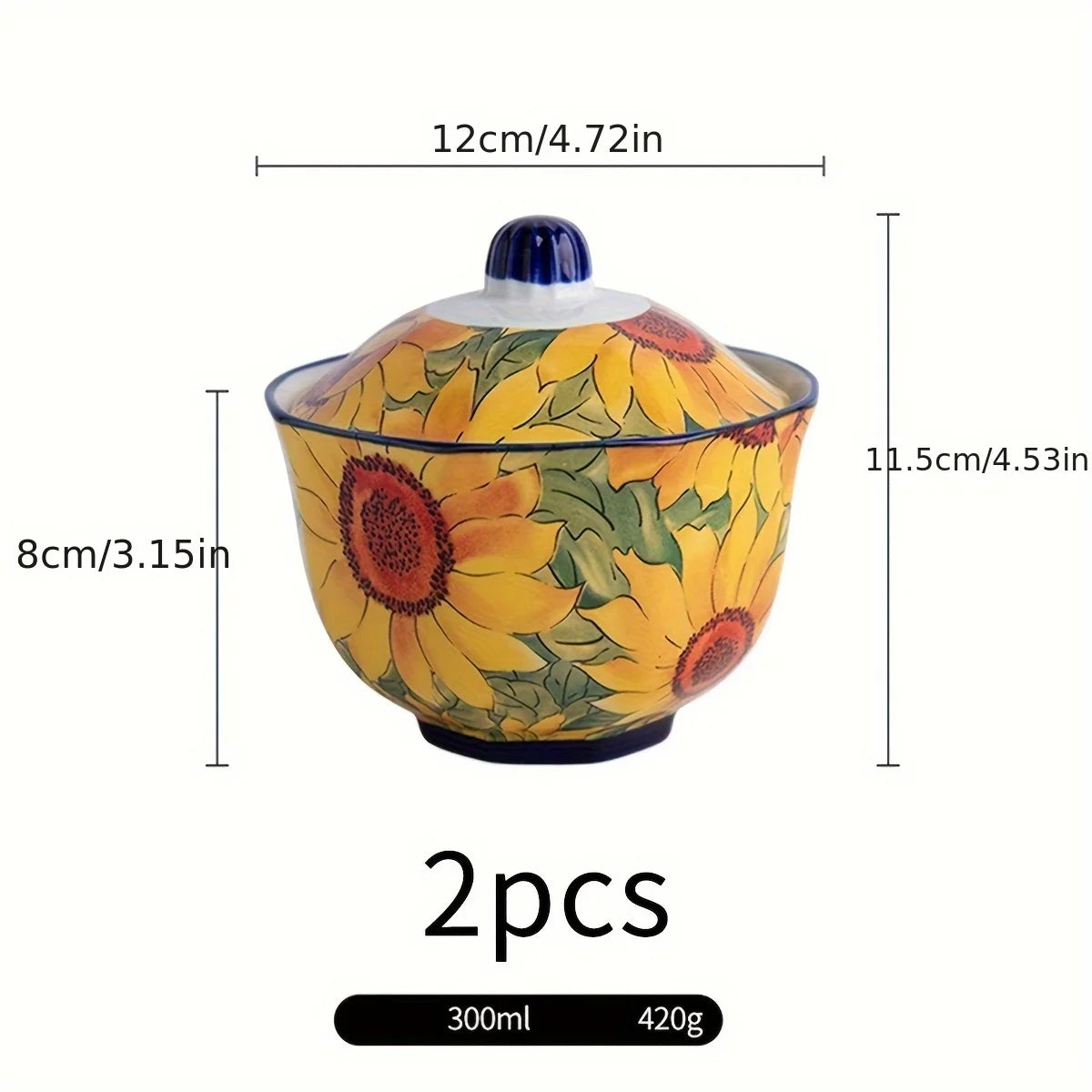 Keramik Backformen – Sonnenblumendesign – 300ml Mikrowellensicher