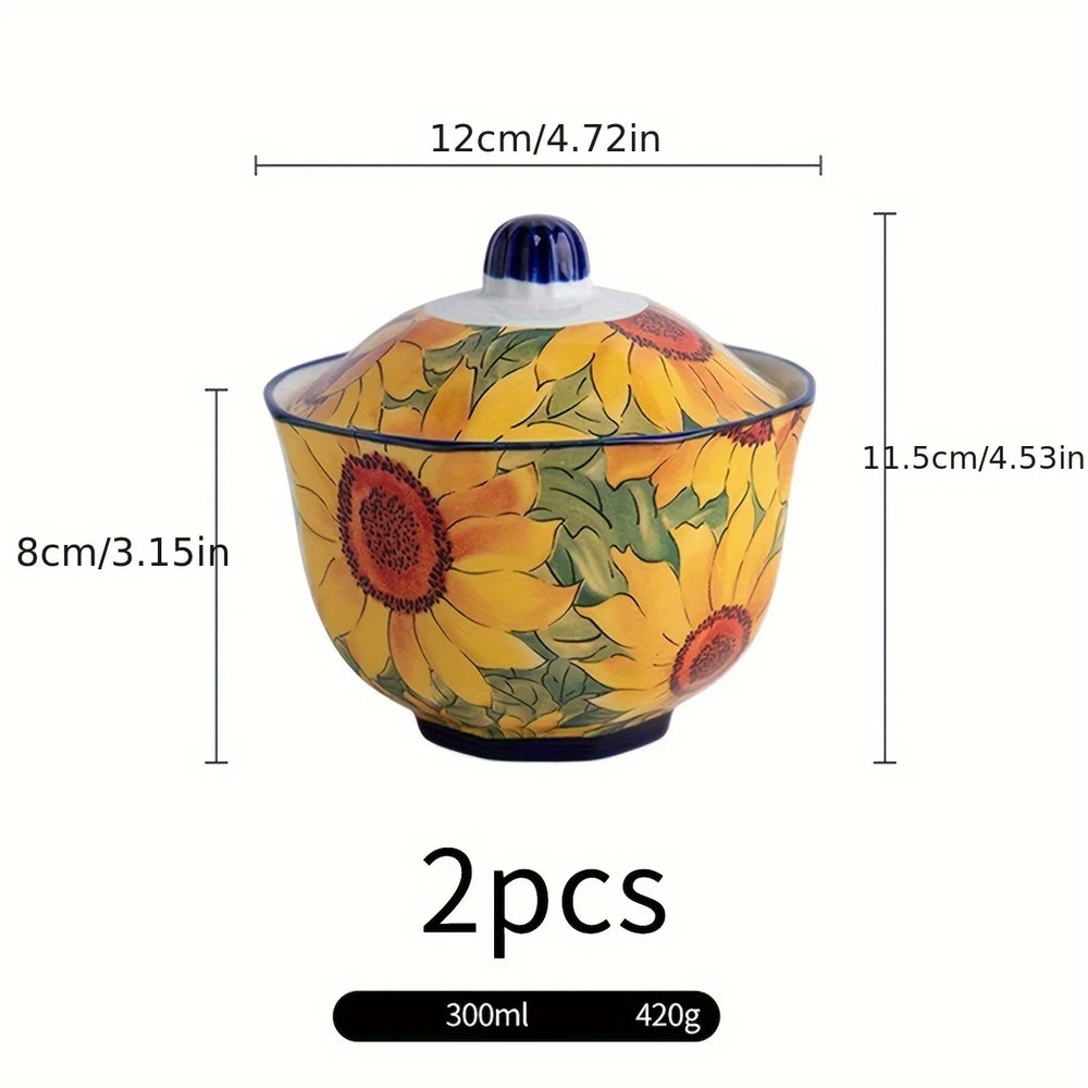 Keramik Backformen – Sonnenblumendesign – 300ml Mikrowellensicher