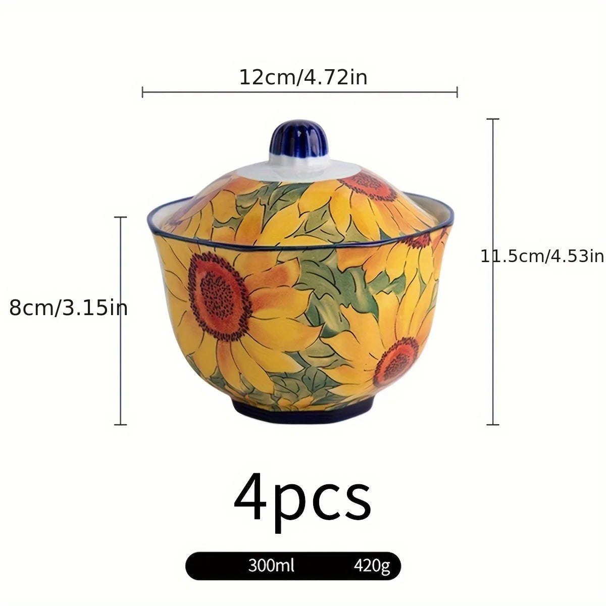 Keramik Backformen – Sonnenblumendesign – 300ml Mikrowellensicher