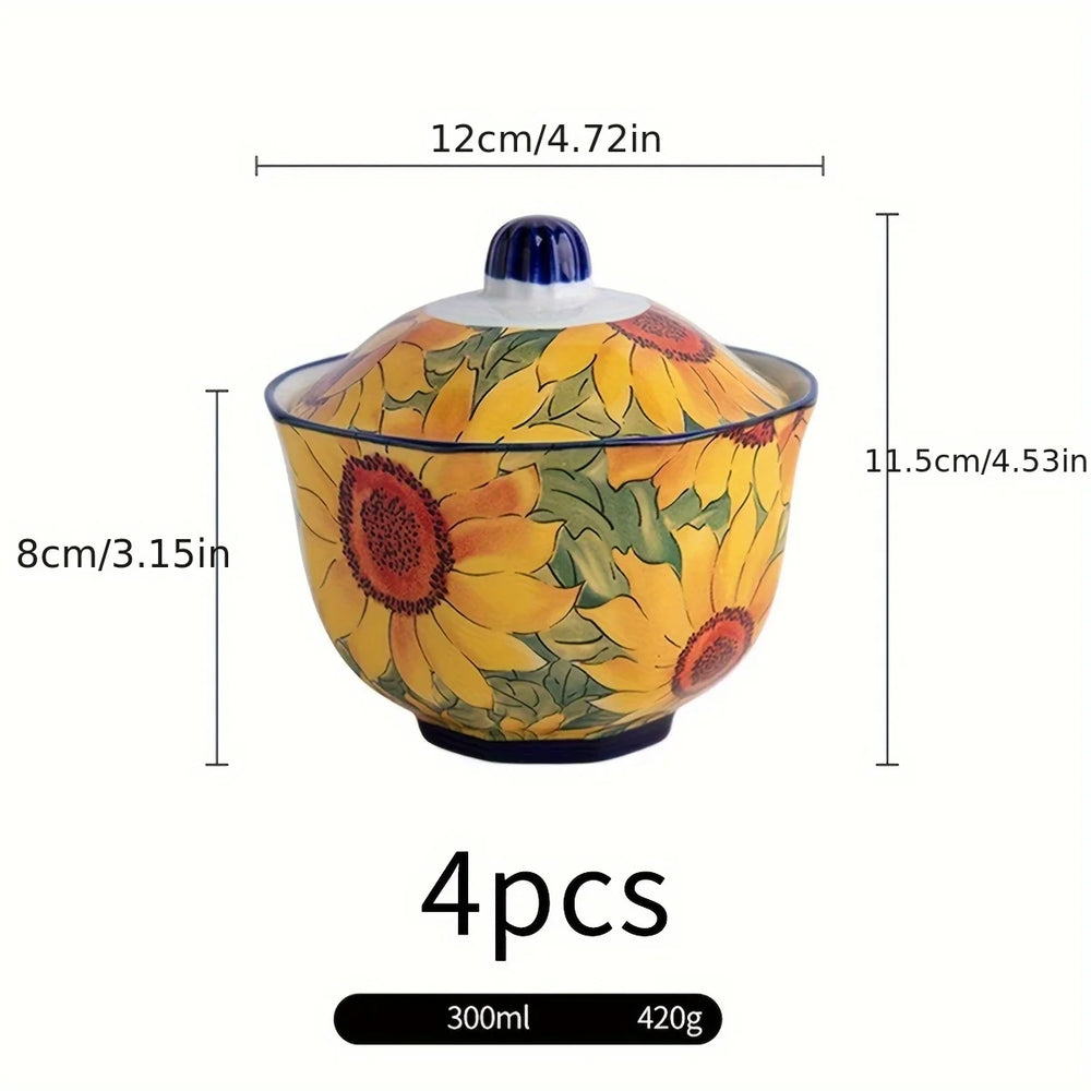 Keramik Backformen – Sonnenblumendesign – 300ml Mikrowellensicher