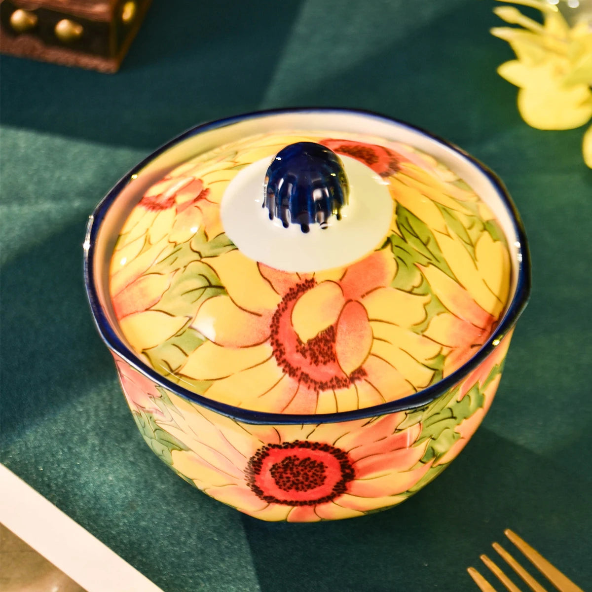 Keramik Backformen – Sonnenblumendesign – 300ml Mikrowellensicher