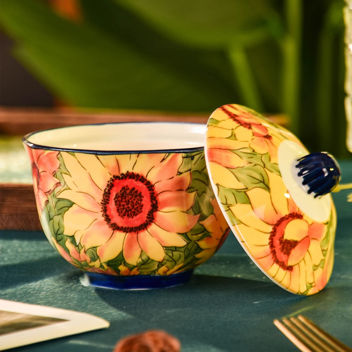 Keramik Backformen – Sonnenblumendesign – 300ml Mikrowellensicher