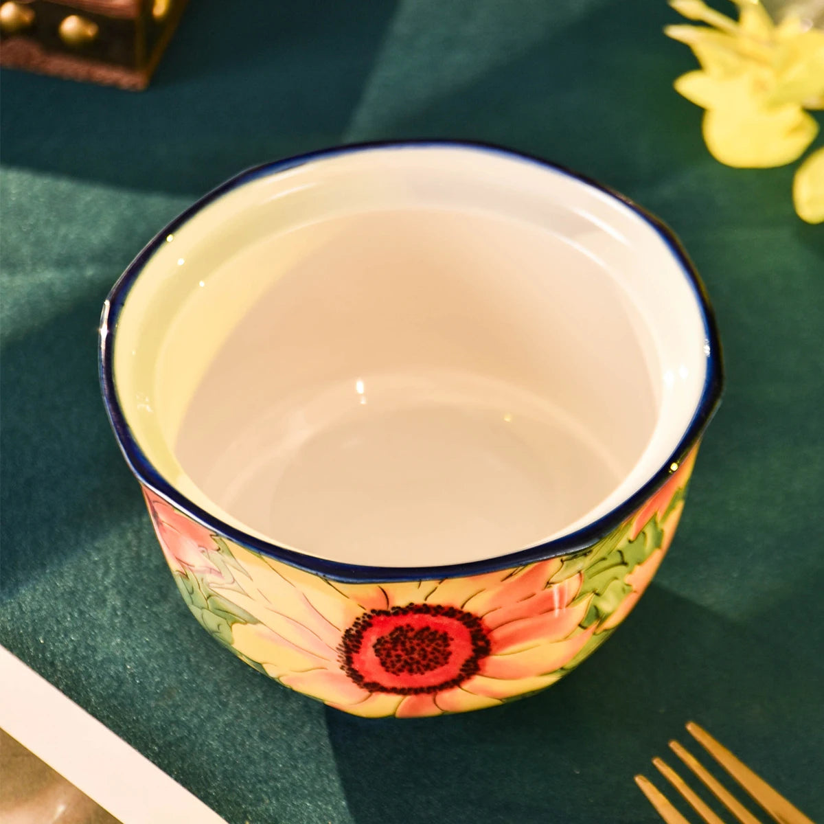 Keramik Backformen – Sonnenblumendesign – 300ml Mikrowellensicher