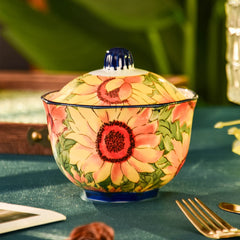 Keramik Backformen – Sonnenblumendesign – 300ml Mikrowellensicher