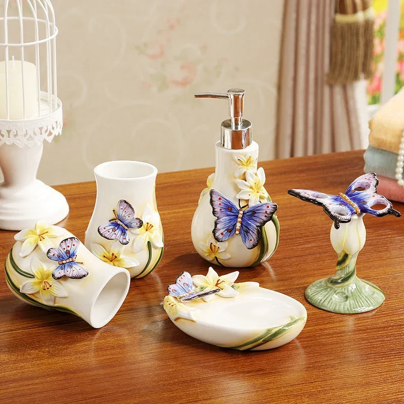 Keramik-Badezimmer-Set – Elegantes 5-teiliges Design