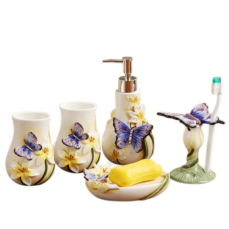 Keramik-Badezimmer-Set – Elegantes 5-teiliges Design