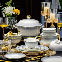 Koreanisches Bone China Keramik Set, umweltfreundlich, Farbe: A, für Esstisch