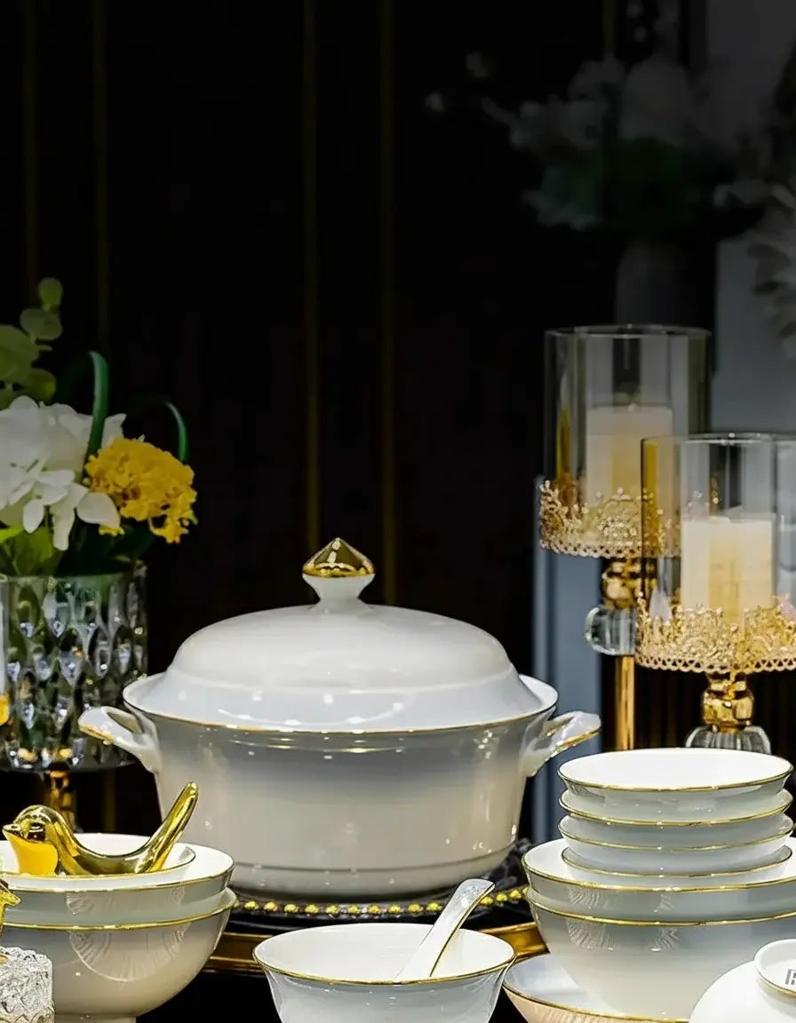 Umweltfreundliches Bone China Keramikset im koreanischen Stil mit Farbe A