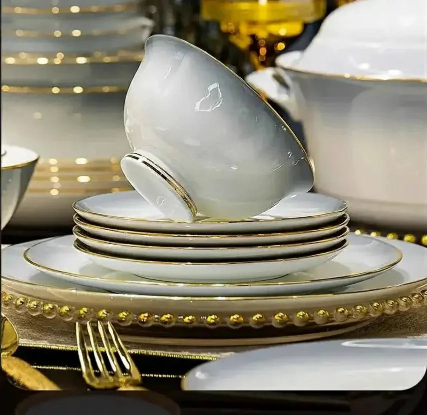 Umweltfreundliches Keramik Bone China Set in Farbe A mit koreanischem Design