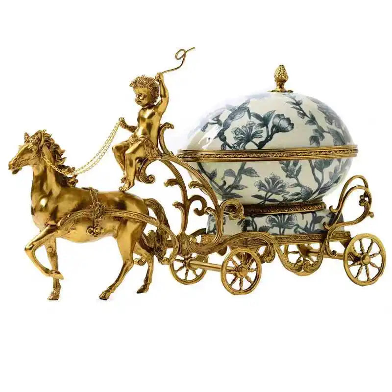 Keramik & Emaille Deko – Handmade Blau Kupferwagen