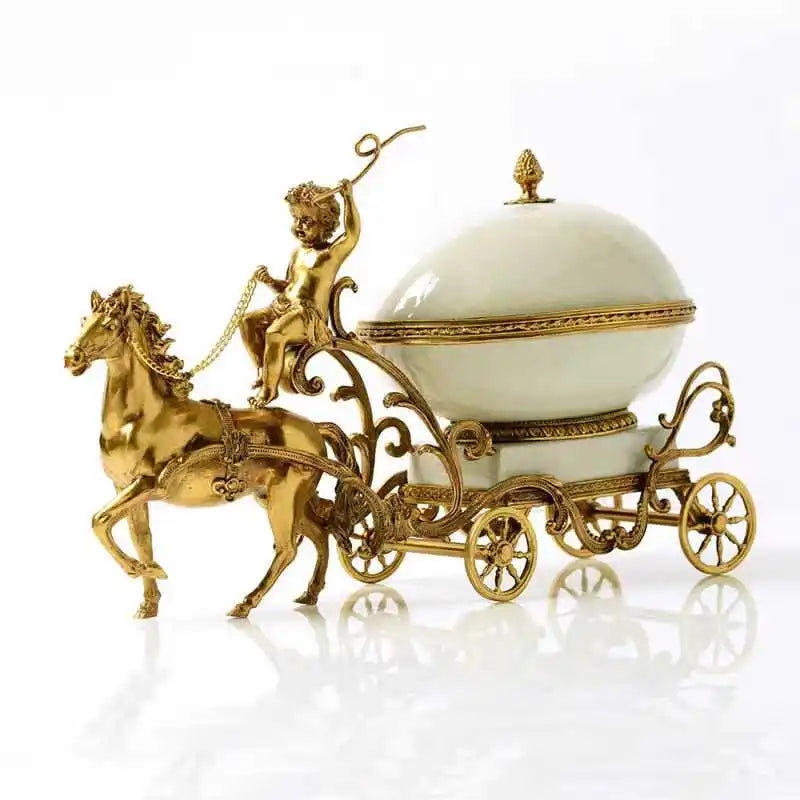 Keramik & Emaille Deko – Handmade Blau Kupferwagen