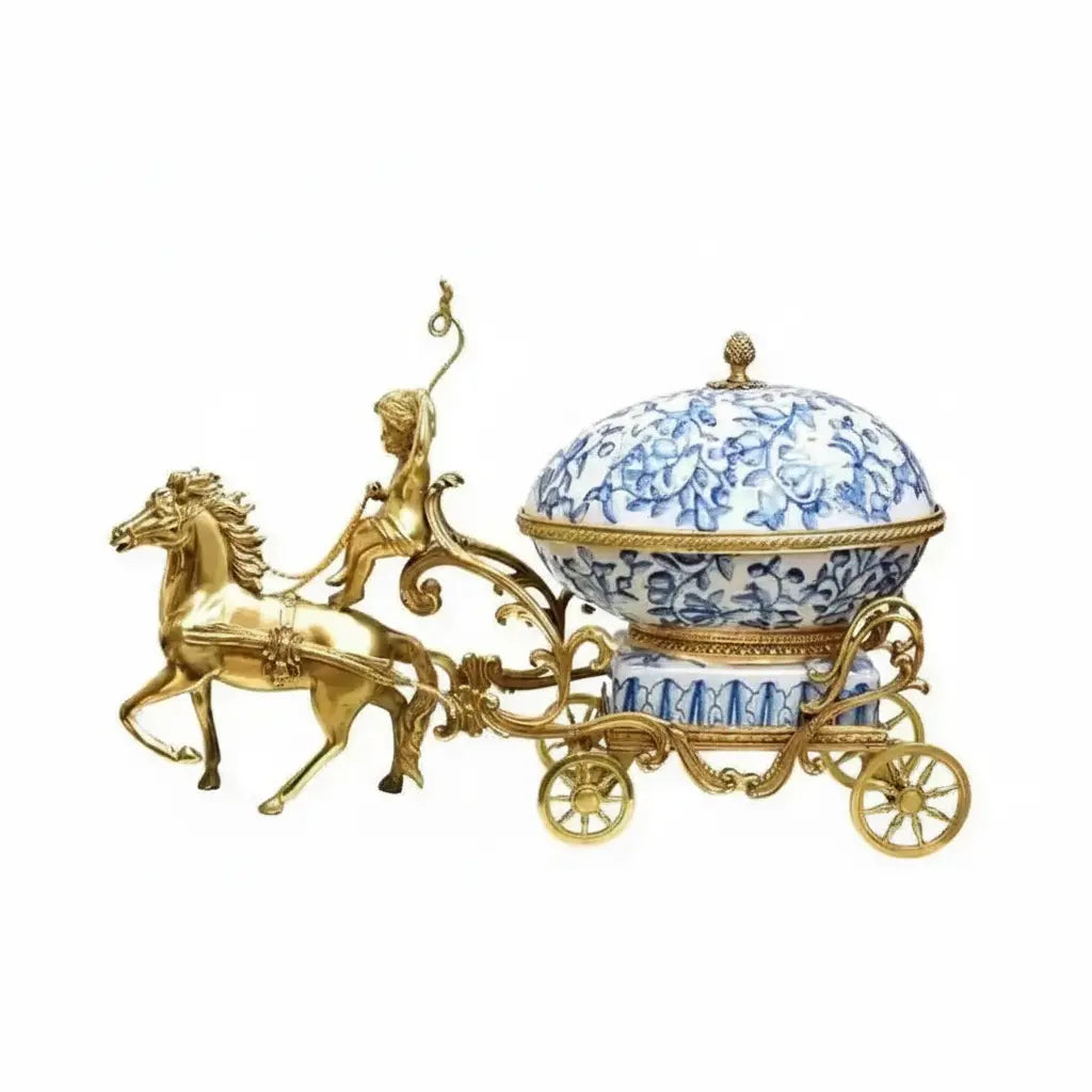 Keramik & Emaille Deko – Handmade Blau Kupferwagen