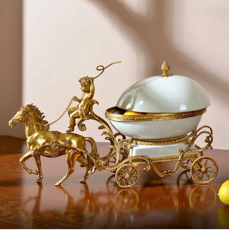 Keramik & Emaille Deko – Handmade Blau Kupferwagen