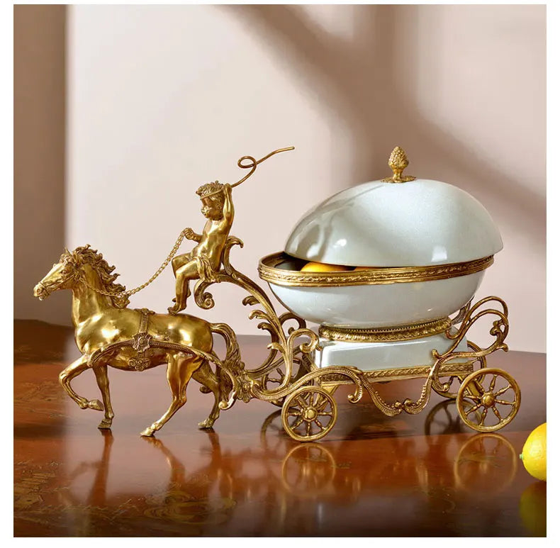 Keramik & Emaille Deko – Handmade Blau Kupferwagen