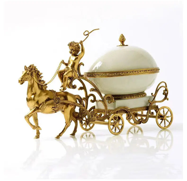 Keramik & Emaille Deko – Handmade Blau Kupferwagen