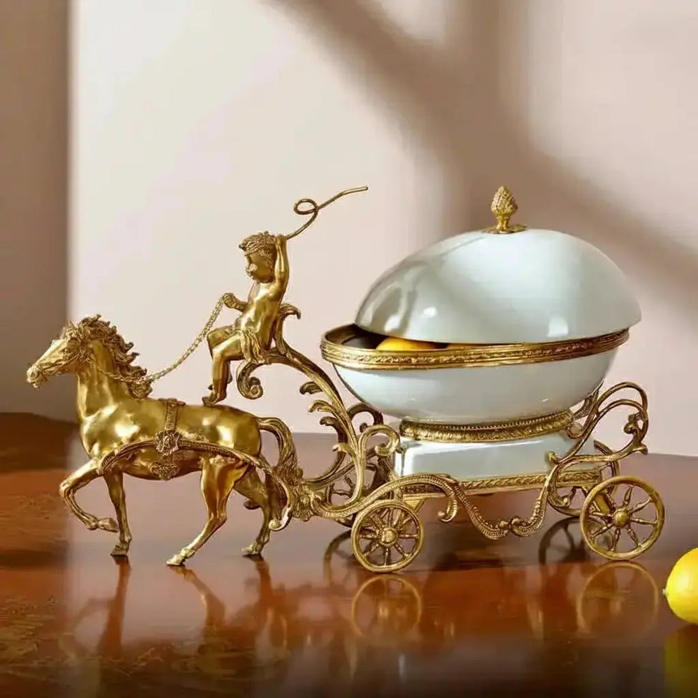 Keramik & Emaille Deko – Handmade Blau Kupferwagen