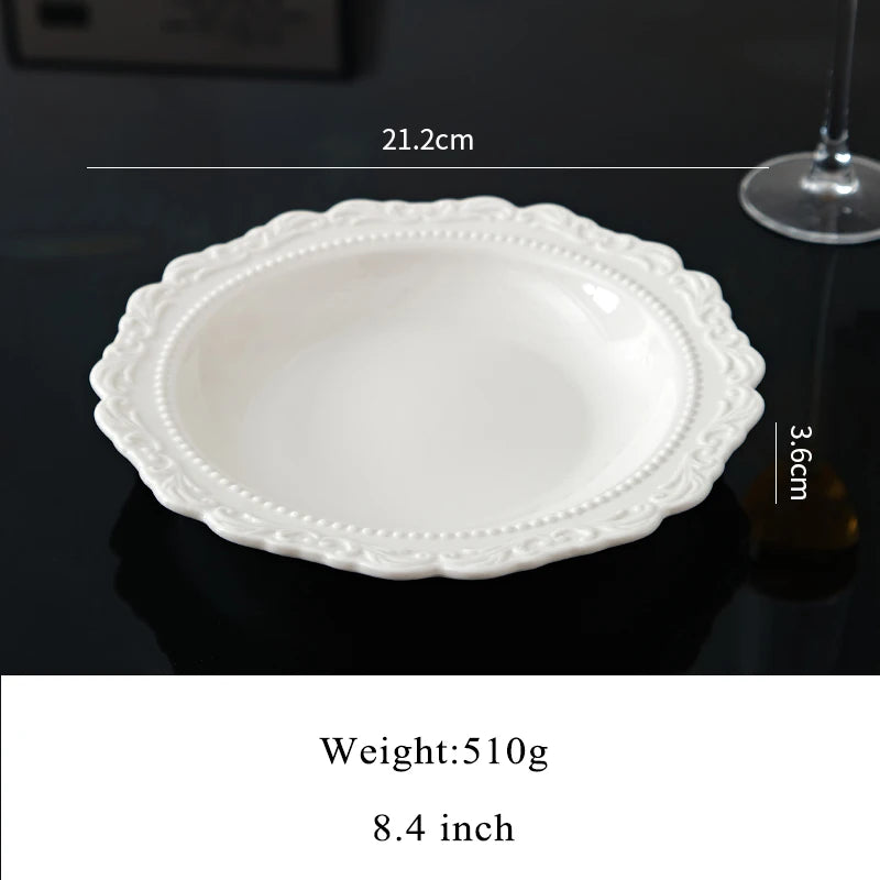 Keramik Essteller – Vintage Französisch – 8.4 Inches