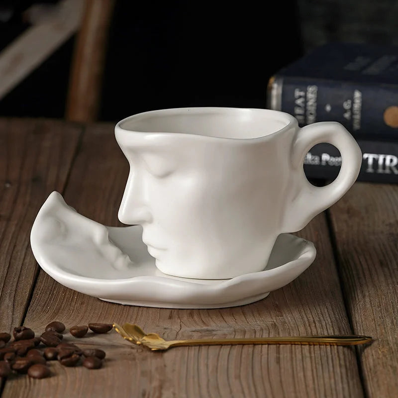 Keramik Face Kiss Tasse – Porzellan Handgriff Set