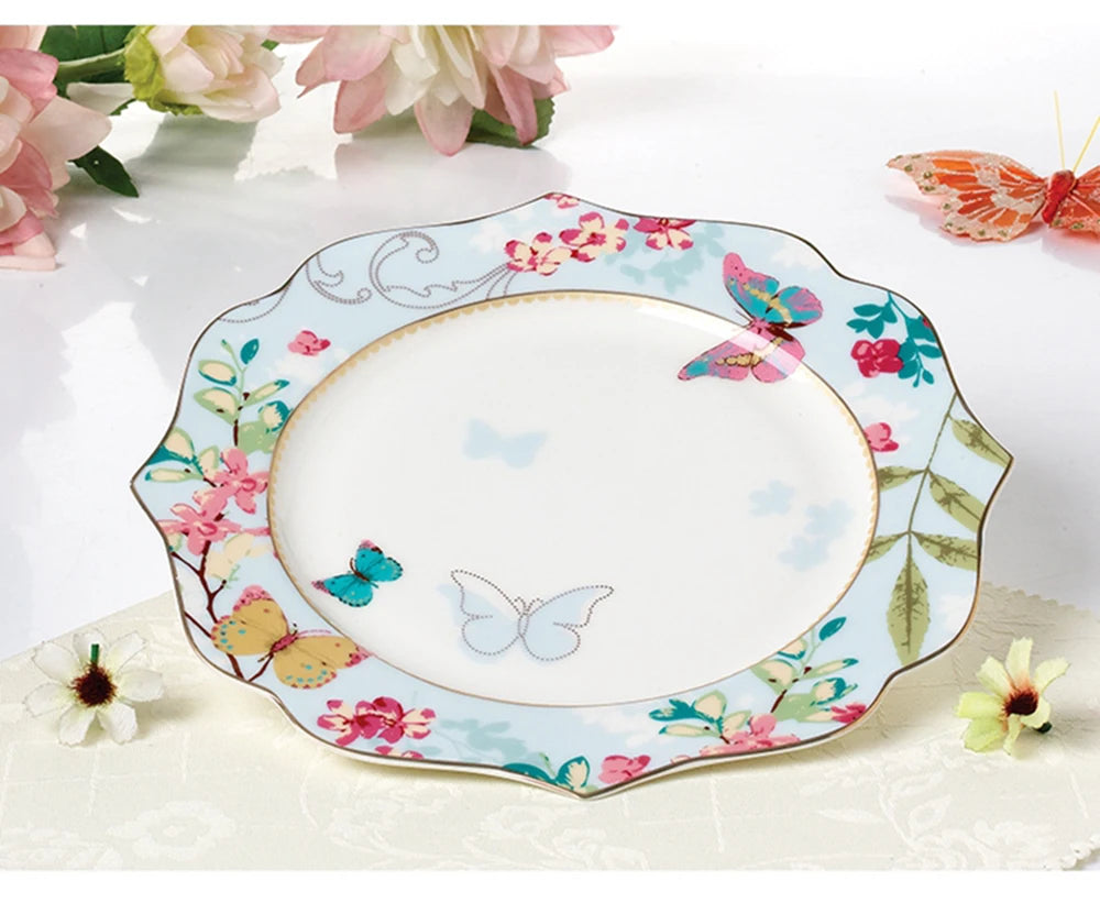 Keramik Geschirrset – Florales Design – Porzellan