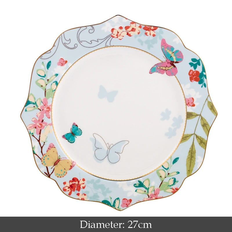 Keramik Geschirrset – Florales Design – Porzellan