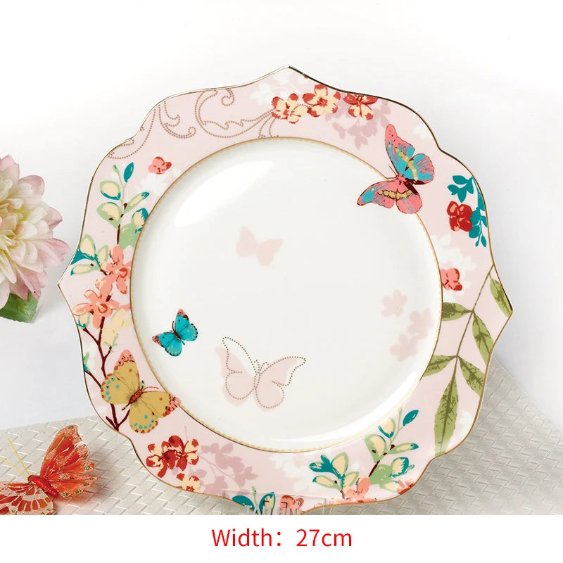 Keramik Geschirrset – Florales Design – Porzellan