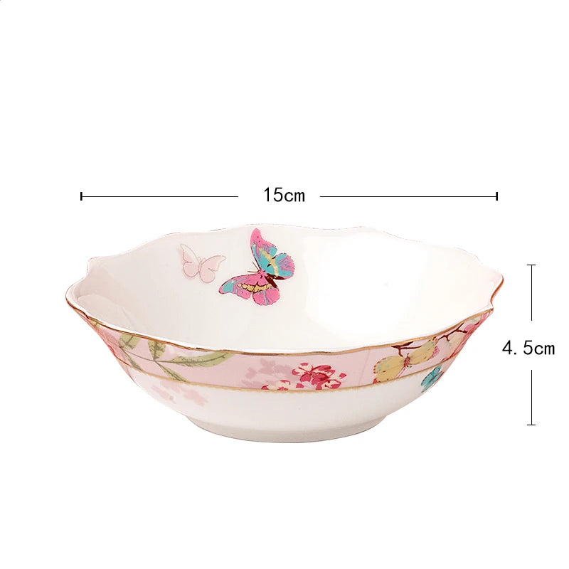 Keramik Geschirrset – Florales Design – Porzellan