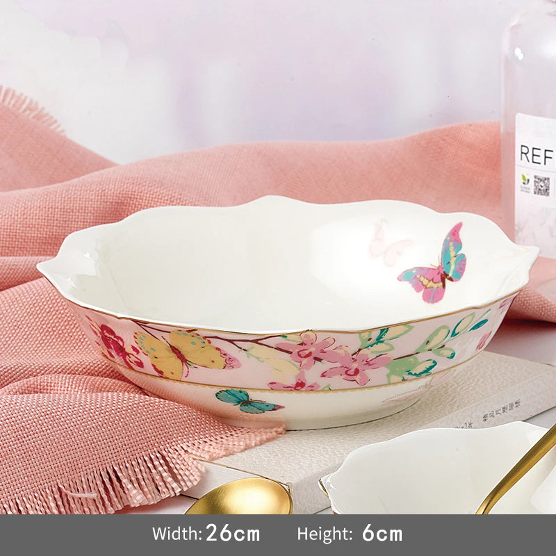 Keramik Geschirrset – Florales Design – Porzellan