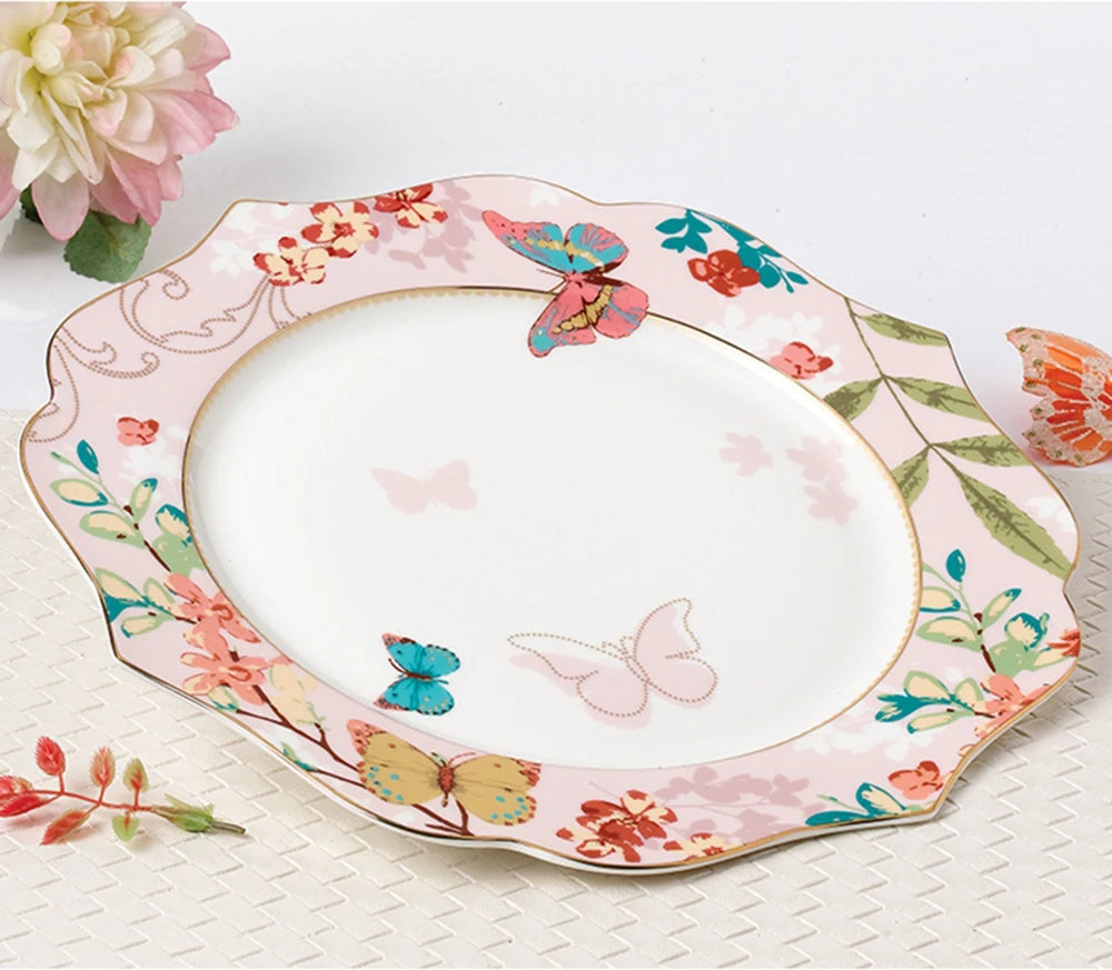 Keramik Geschirrset – Florales Design – Porzellan