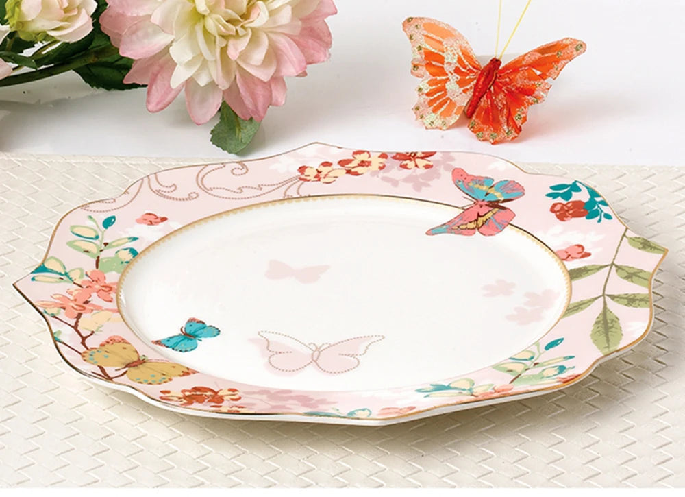 Keramik Geschirrset – Florales Design – Porzellan