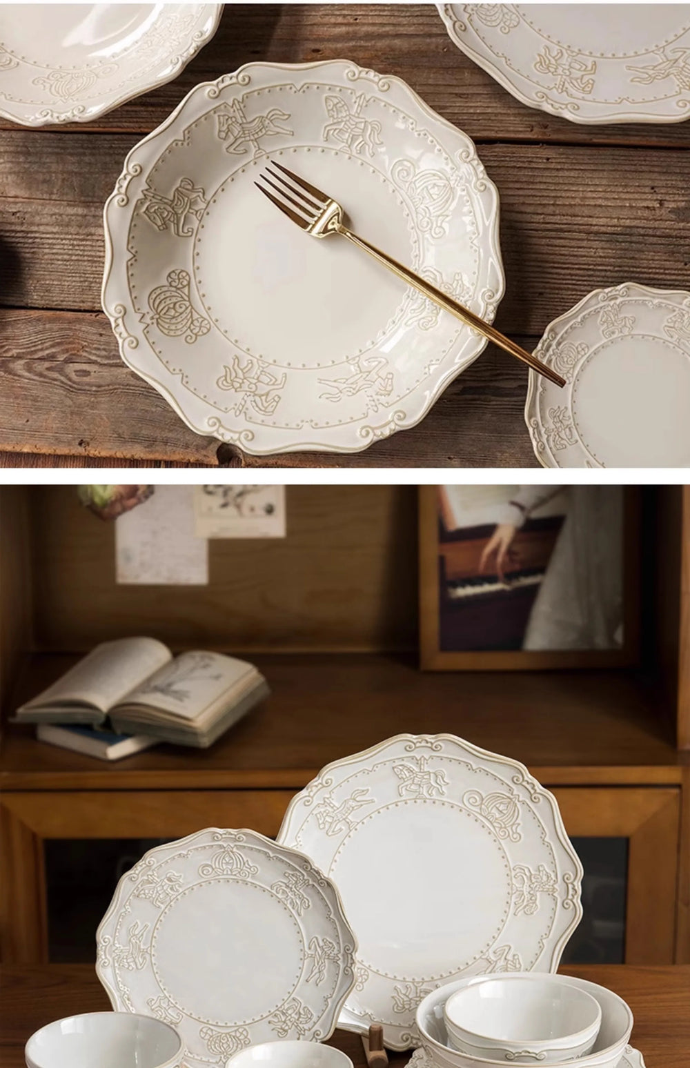 Keramik Geschirrset – Handgefertigt, Off White