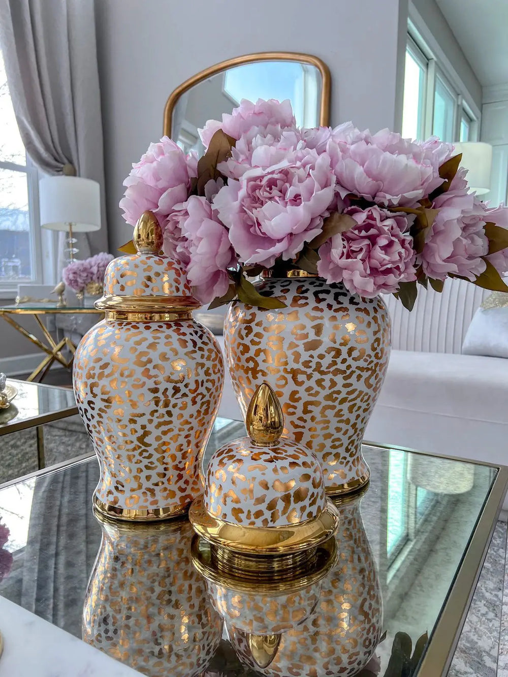 Keramik Ginger Jar – Goldstreifen Design 18x36cm