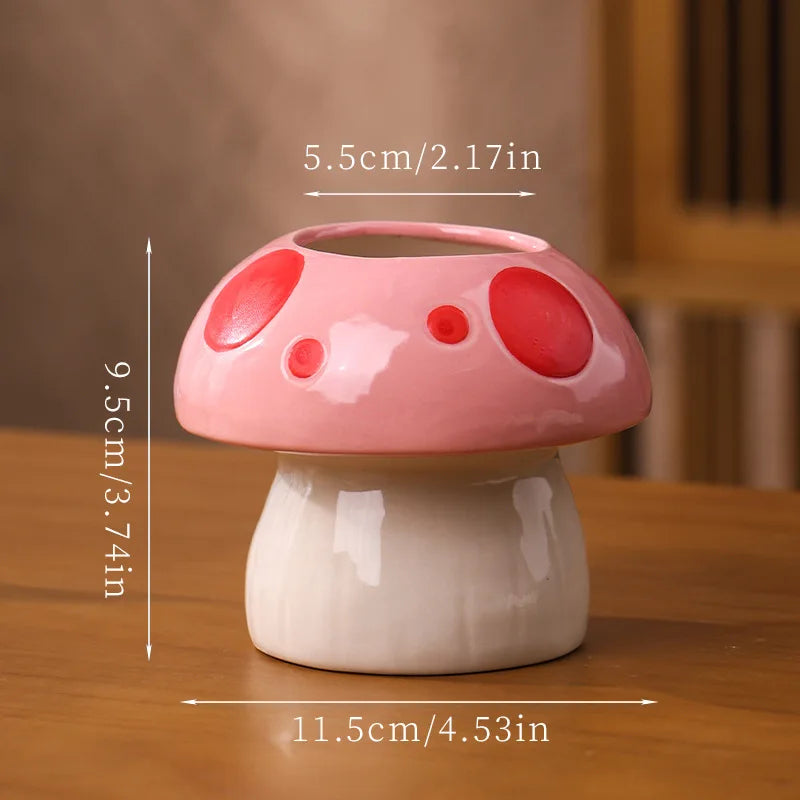 Keramik Hydrokulturvase – Ins Stil Rosa Pilz