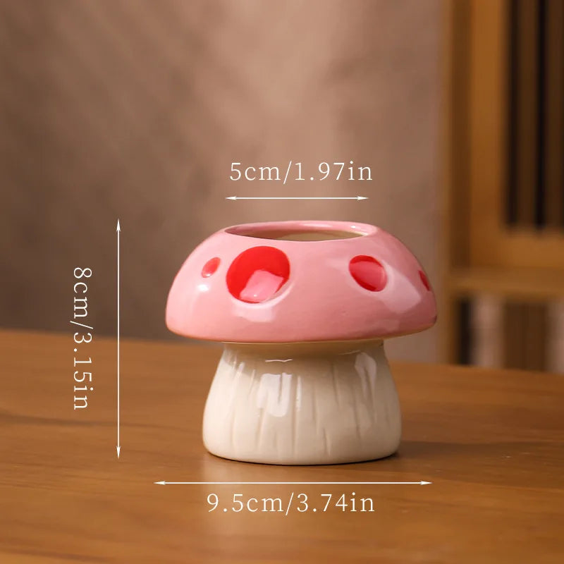 Keramik Hydrokulturvase – Ins Stil Rosa Pilz