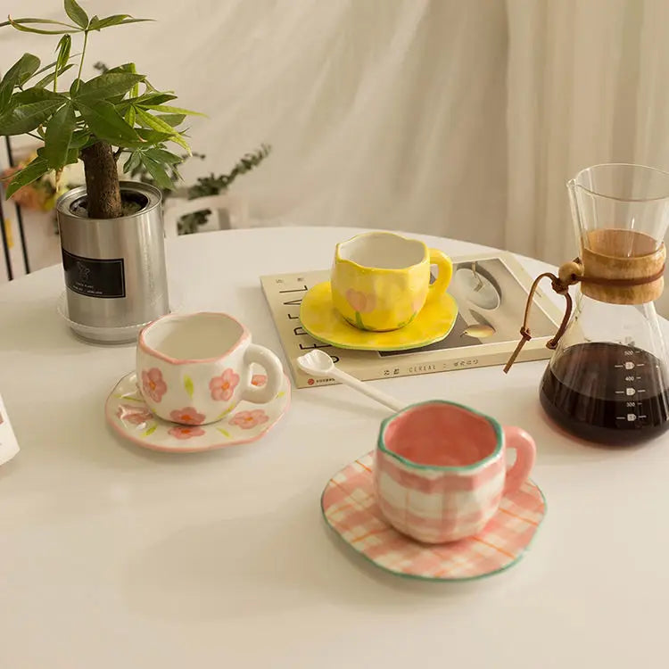 Keramik Kaffee Set – Handgefertigtes Porzellan, Spülmaschinenfest