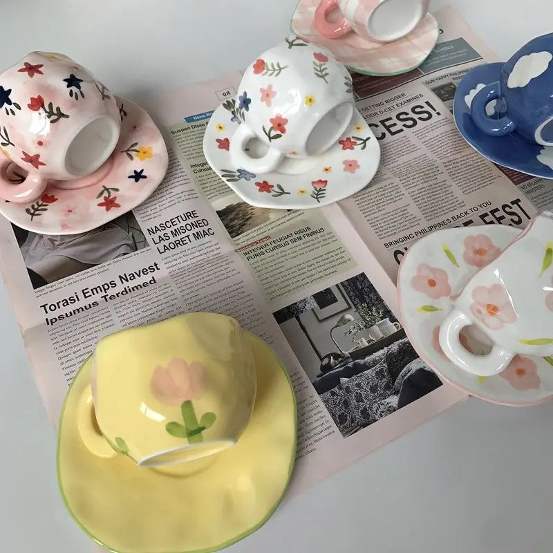 Keramik Kaffee Set – Handgefertigtes Porzellan, Spülmaschinenfest