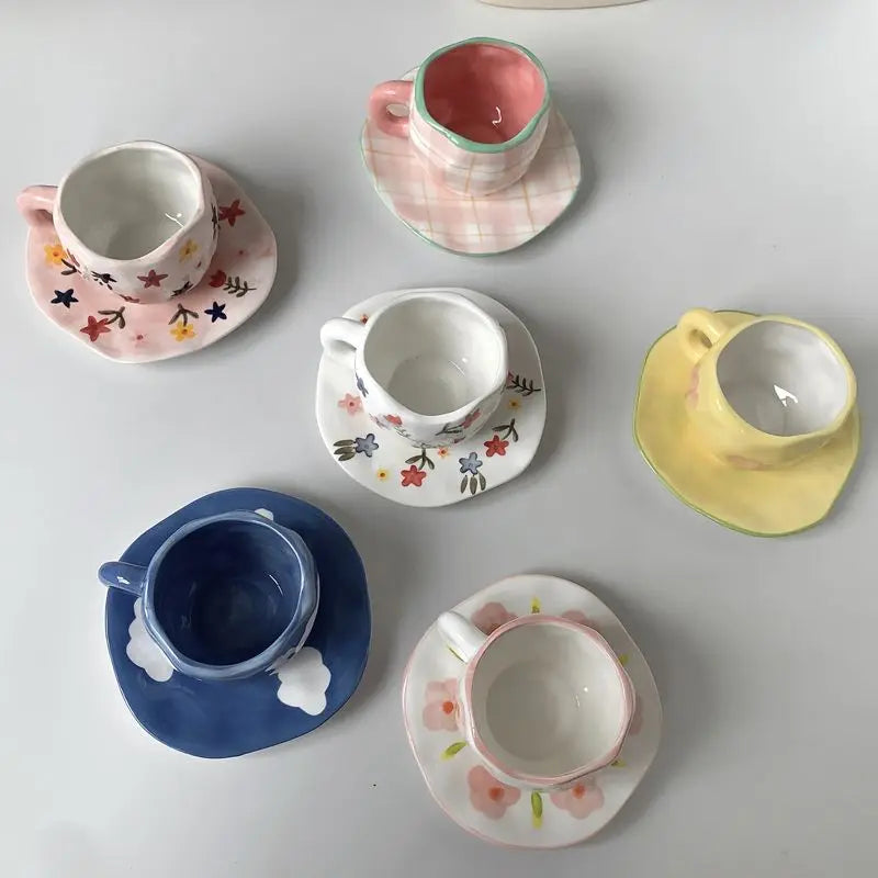 Keramik Kaffee Set – Handgefertigtes Porzellan, Spülmaschinenfest