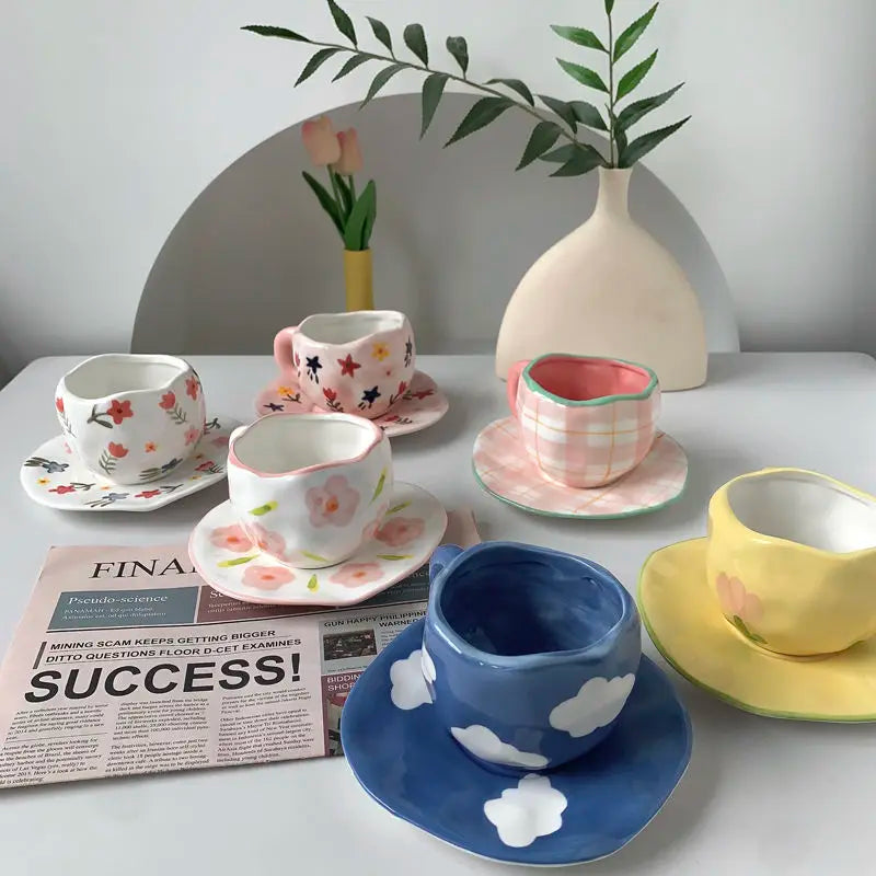 Keramik Kaffee Set – Handgefertigtes Porzellan, Spülmaschinenfest