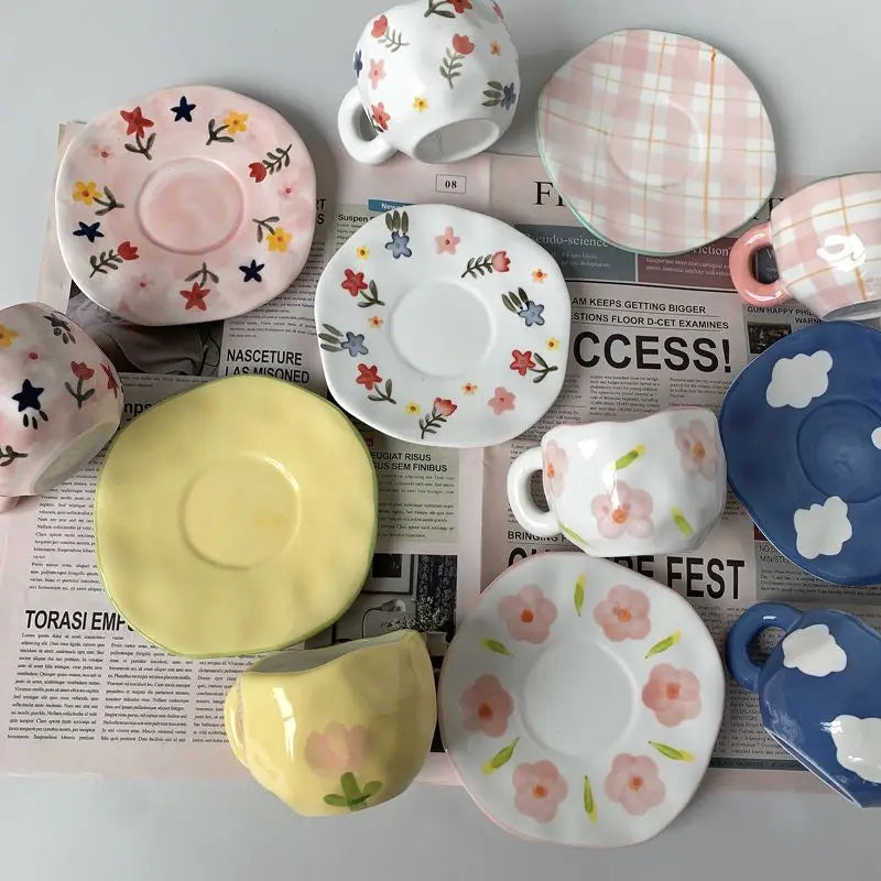 Keramik Kaffee Set – Handgefertigtes Porzellan, Spülmaschinenfest