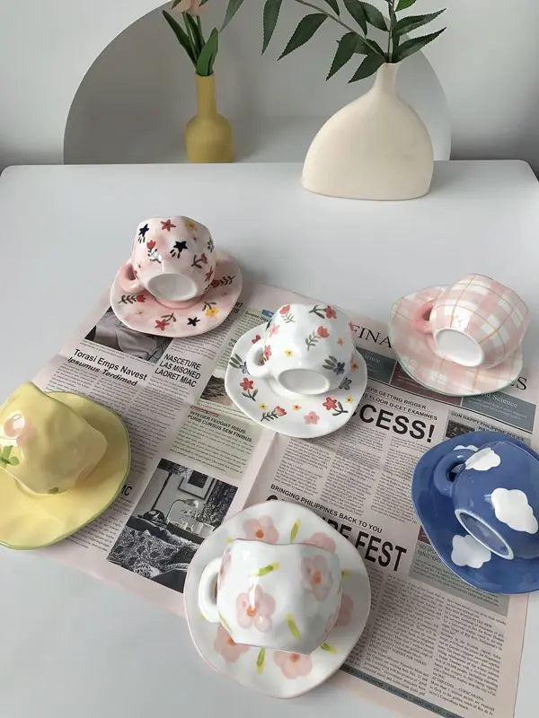 Keramik Kaffee Set – Handgefertigtes Porzellan, Spülmaschinenfest