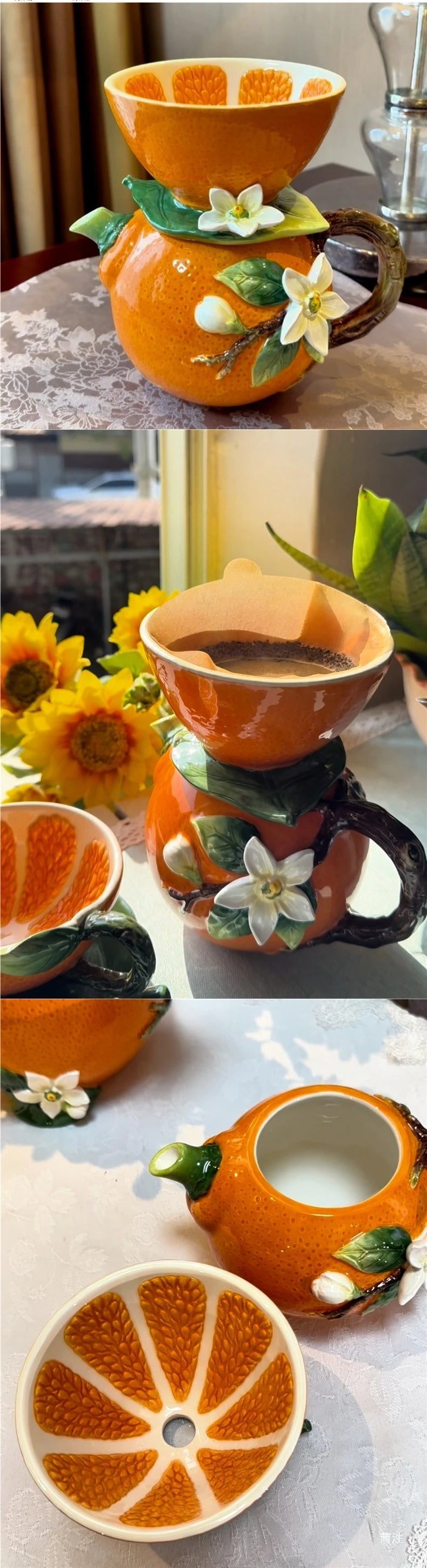 Keramik Kaffeefilter Set – Kreatives Design – 200ml