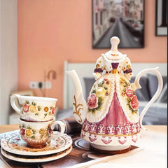 Keramik Kaffeehalter – Handbemalter 3D-Rosendeckel