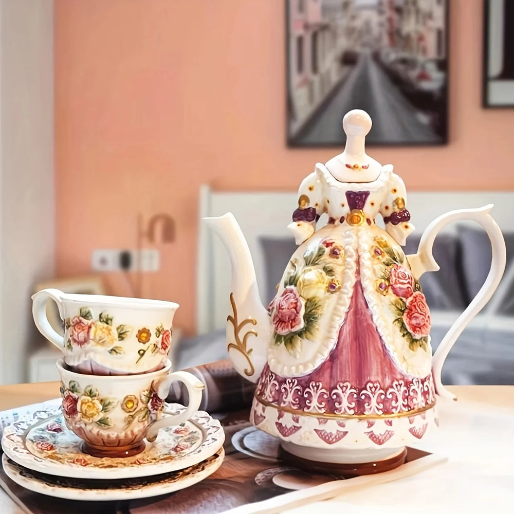 Keramik Kaffeehalter – Handbemalter 3D-Rosendeckel