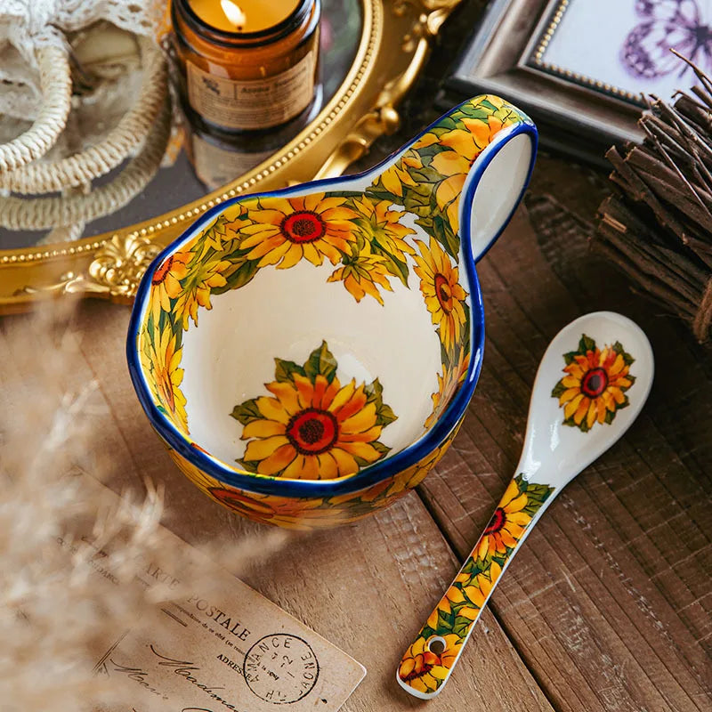 Keramik Kaffeetasse – Europäischer Stil mit Löffel