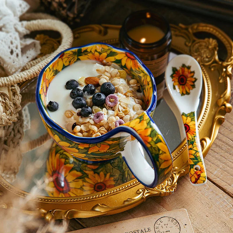 Keramik Kaffeetasse – Europäischer Stil mit Löffel