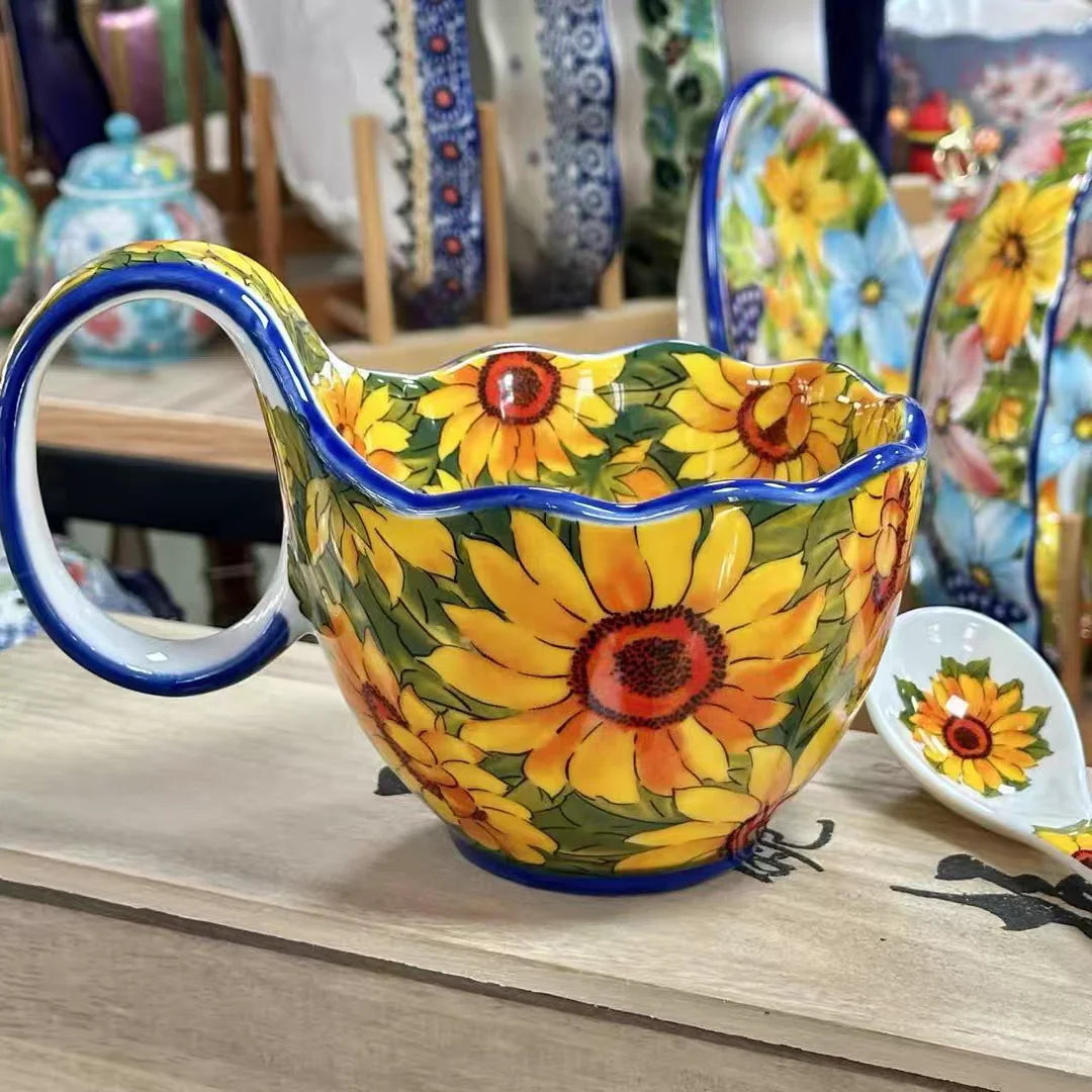 Keramik Kaffeetasse – Europäischer Stil mit Löffel